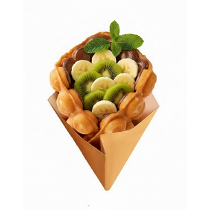 Bubble Waffle cu Banane, Kiwi și Nutella