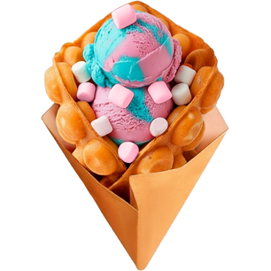 Bubble Waffle cu Înghețată Bubble Gum