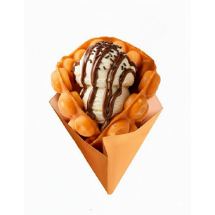Bubble Waffle cu Înghețată de Vanilie, Nutella și Topping de Ciocolată