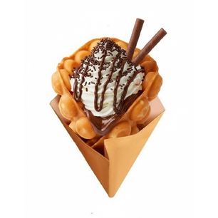 Bubble Waffle cu Frișcă, Nutella și Bomboană de Ciocolată